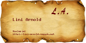 Lini Arnold névjegykártya